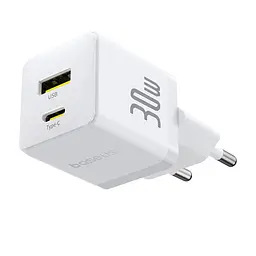 МЗП Baseus Palm Fast Charger 30W (1USB-A/1C) + кабель Type-C to Type-C (P1011160A) Moon White - мініатюра 2