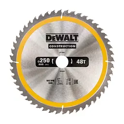 Диск пиляльний DeWALT CONSTRUCTION 250х30 мм, 48z (ATB) + 10 град (DT1957)