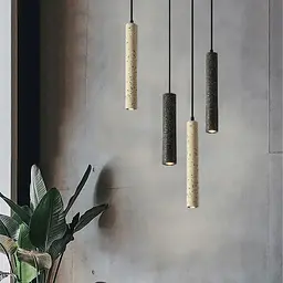 Підвіс Terrazzo Cylinder Long із сірим бетонним плафоном 30х6 см Line.F MJ 163-60*300 BK - мініатюра 7