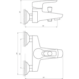 Змішувач для ванни Globus Lux SEVA GLSV-0102 - мініатюра 4
