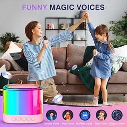 Портативна Bluetooth-колонка T7 з LED-підсвічуванням / Караоке-колонка для дітей та дорослих 2 мікрофони - мініатюра 3