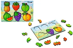 Сортер А5 "Розумний світ. Веселі фрукти" Puz-88749 дерев'яний PuzzleOk
