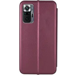 Шкіряний чохол-книжка Classy для Xiaomi Redmi Note 10 Pro / 10 Pro Max Бордовий - мініатюра 4