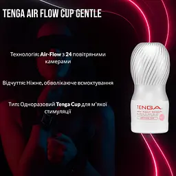 Мастурбатор Tenga Air Flow Cup ніжний, 24 повітряні камери для унікальної ніжної та обволікаючої стимуляції. - мініатюра 3