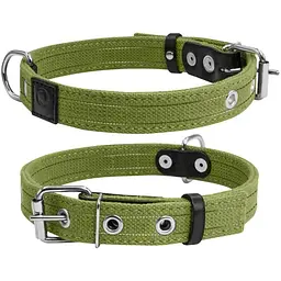 Нашийник для собак Collar подвійний, бавовняна тасьма зі світловідбиваючою ниткою