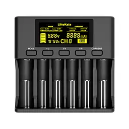 Зарядний пристрій для акумуляторів Liitokala 6 Slots, LCD дисплей, Li-ion/Ni-MH/Ni-Cd/AA/ААA/AAAA/С (Lii-S6)