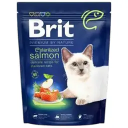Сухий корм Brit Premium Cat by Nature Sterilized Salmon для стерилізованих кішок, з лососем, 300 г
