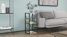 Етажерка 3/34 Ferrum-decor Серії Коннект 73x34x28 чорний ДСП Дуб Сан-Марино 16мм (FRD-104290) - мініатюра 3