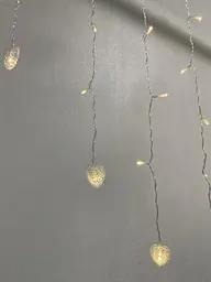 Гірлянда-штора Серце 2 x 1.5 м 192 LED теплий білий - мініатюра 3