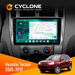 Штатна магнітола Hyundai Tucson 2005-2010 Cyclone C10-013 4x64 DSP 4G Cyclone (НФ-00005754)