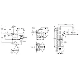 Набір змішувачів 3 в 1 для ванної кімнати Grohe QuickFix Start M-Size UA202305RM, Хром - мініатюра 2