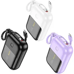 Зовнішній акумулятор Hoco Q20 Fountain 10000mAh 22.5W White [109958] - мініатюра 3