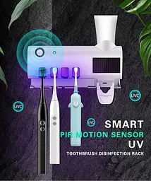 Стерилізатор тримач для зубних щіток на 4 секції з дозатором Multi-function Toothbrush Sterilizer UV, Yu Xin Білий 85810 - мініатюра 5