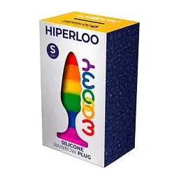 Силіконова анальна пробка Wooomy Hiperloo Silicone Rainbow Plug S, діаметр 2,4 см, довжина 9 см - миниатюра 3