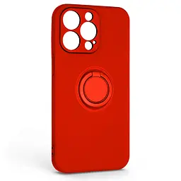Силиконовый чехол для Apple iPhone 13 Pro, Icon Ring, красный, панель-накладка, с кольцом-подставкой на 360°, противоударный, возможность использования магнитных держателей, ArmorStandart (ARM68664)