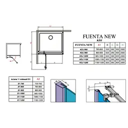Душові двері Radaway Fuenta New KDJ 100x200 скло прозоре права (384040-01-01R) - мініатюра 2