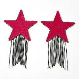 Пестис-зірки з бахромою JSY Nipple Sticker RT236112 Black, стікери - мініатюра 2