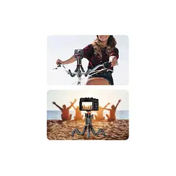 Штатив RTAKO C03 Octopus Extendable Tripod Selfie Stick (with Detachable Phone Holder) Black (6942063212416) - мініатюра 4
