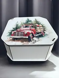 Подарункова коробка квадратна (ХДФ) 29x29x10 см. №4 - мініатюра 2