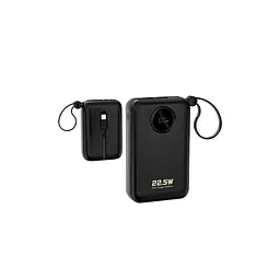 Батарея універсальна Dudao 20000mAh K14+ 22.5W, PD, QC, USB-A, USB-C(In/Out), with built-in USB-C/Lightning cables, Black (6977196680016) - мініатюра 2