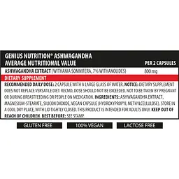 Натуральна добавка Genius Nutrition Ashwagandha 90 капсул - мініатюра 2