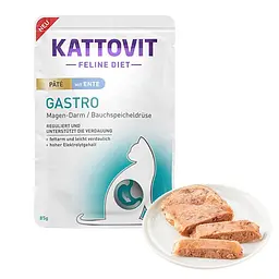 Паштет Kattovit Veterinary Gastro з качкою 85г для котів із захворюваннями ШКТ