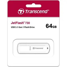 Флеш-накопичувач Transcend USB3.1 64GB JetFlash 730 White (TS64GJF730) - мініатюра 4