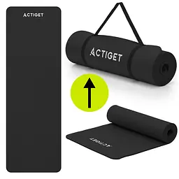 Килимок спортивний Actiget NBR 183 x 61 x 1.5 cм для йоги та фітнесу ACT0016 Black - мініатюра 7