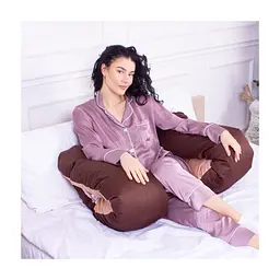 Подушка MirSon для вагітних і відпочинку Delicate Satin №8028 U-подібна Cappuccino (2200006178668) - мініатюра 6