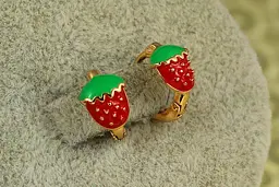 Сережки дитячі Xuping Jewelry суничка 1,1 см золотисті