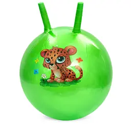 Дитячий м'яч для фітнесу Тваринка MS 4284(Green) з ріжками, 45 см, 320 г