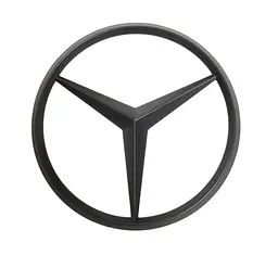 Емблема задня Mercedes-Benz W221 чорна матова 82мм (3 направляючі + скотч) OEM A2217580058 - мініатюра 3