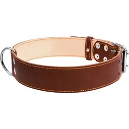 Нашийник подвійний Collar, шкіра, 56-68х4,5 см, коричневий - мініатюра 3