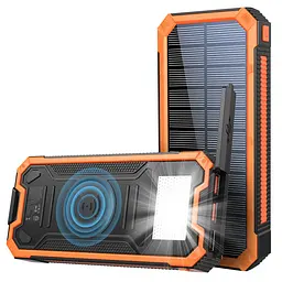 Зарядний пристрій на сонячних батареях iBattery YD-888KW 30000mAh з ліхтариком та бездротовою зарядкою - мініатюра 3