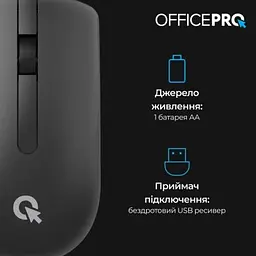 Мишка OfficePro (M175B) Silent Click Wireless Black (M175B) - мініатюра 5