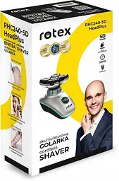 Електробритва чоловіча Rotex RHC240-5D HeadPlus акумуляторна роторна бритва для голови та обличчя з 5D плавальними головками - мініатюра 10