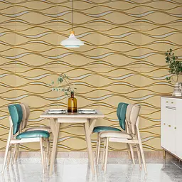 Самоклеюча 3D панель Sticker Wall 700x700x5мм Золоті хвилі 194 SW-00000766 - мініатюра 5