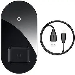 Бездротовий зарядний пристрій Baseus Simple 2in1Pro Edition Black WXJK-C01