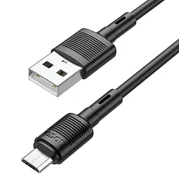 Дата кабель Hoco X83 Victory USB to MicroUSB (1m) Black - мініатюра 3