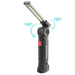 Акумуляторний ліхтар лампа світильник WORKLIGHT W-52 складаний (від USB/з МАГНІТОМ/з гачком) - мініатюра 4