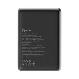 Батарея універсальна Atria 10000mAh, PD/20W, 15W Wireless MagSafe, Black (WPD-W72B) - мініатюра 7