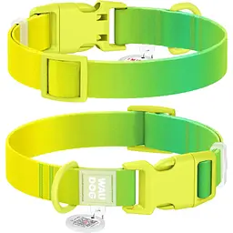 Нашийник для собак Waudog Nylon Recycled c QR паспортом градієнт розмір S 1.5х25-35 см салатовий - мініатюра 2
