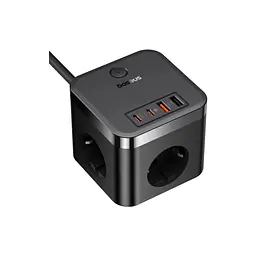 Мережевий фільтр живлення Baseus PowerCombo Cube Power Strip (E00066400117-00) - мініатюра 3