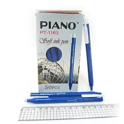 Ручка масляна автоматична Piano, синя, тригранний корпус, 50 шт.