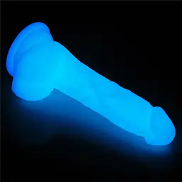 Неоновий фалоімітатор LoveToy Lumino Play 18 см синій - мініатюра 3