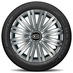Ковпак колеса з емблемою KIA SKS422 R16 сірий з логотипом на вибір 4 шт