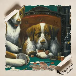Інтер'єрна картина Собаки грають у покер, Кассій Кулідж, Cassius Coolidge, Dogs Playing Poker, інтер'єрний декор, 48×60 см (id1001) - мініатюра 7