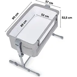 Приставне ліжечко-люлька Kinderkraft Neste Up Grey Light Melange світло-сіре (00000027309) - мініатюра 8