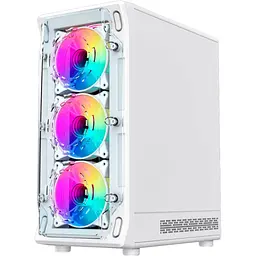 Корпус GameMax Starlight 2 AW, White, без БЖ, Mid Tower, для ATX / MicroATX / Mini-ITX, 1xType-C / 1xUSB 3.0 / 1xUSB 2.0, макс. CPU - 155 мм / VGA - 330 мм, 6x120 мм ARGB, бічна панель із загартованого скла - мініатюра 3