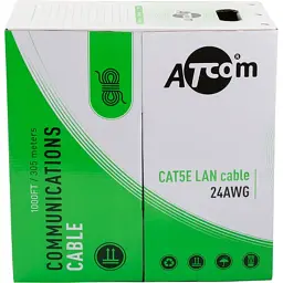 Кабель мережевий Atcom UTP 305м cat.5e, CU, 0,5мм (3800) - мініатюра 4